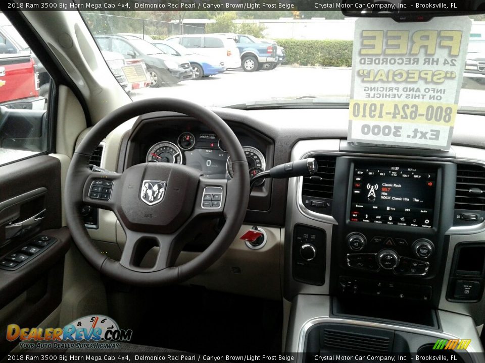 2018 Ram 3500 Big Horn Mega Cab 4x4 Delmonico Red Pearl / Canyon Brown/Light Frost Beige Photo #14