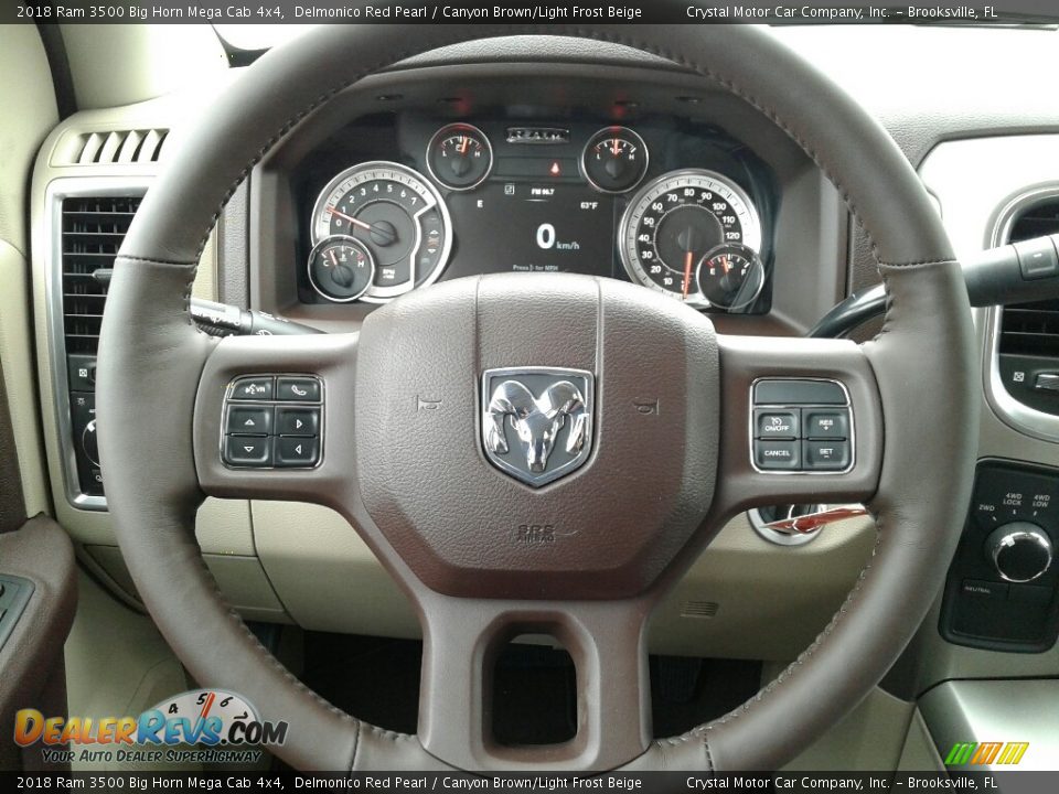 2018 Ram 3500 Big Horn Mega Cab 4x4 Delmonico Red Pearl / Canyon Brown/Light Frost Beige Photo #15