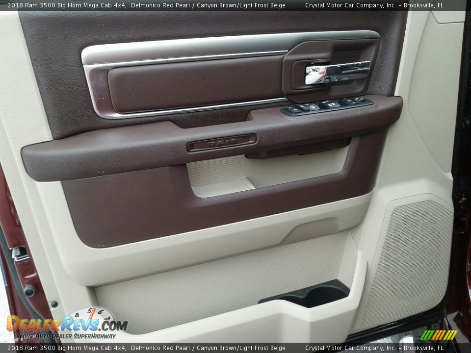 2018 Ram 3500 Big Horn Mega Cab 4x4 Delmonico Red Pearl / Canyon Brown/Light Frost Beige Photo #18