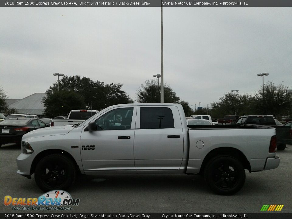 2018 Ram 1500 Express Crew Cab 4x4 Bright Silver Metallic / Black/Diesel Gray Photo #2