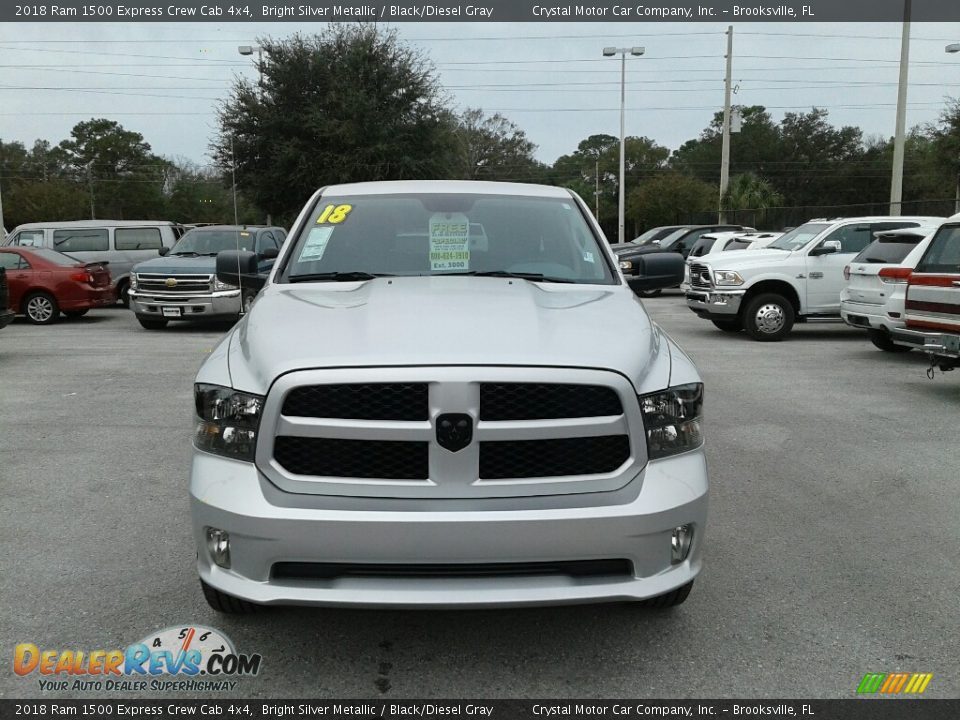 2018 Ram 1500 Express Crew Cab 4x4 Bright Silver Metallic / Black/Diesel Gray Photo #7