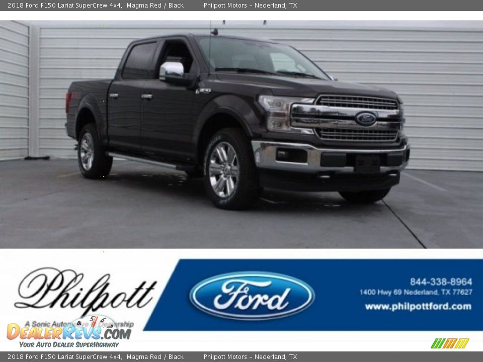 2018 Ford F150 Lariat SuperCrew 4x4 Magma Red / Black Photo #1