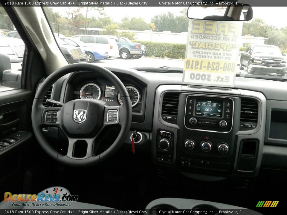 2018 Ram 1500 Express Crew Cab 4x4 Bright Silver Metallic / Black/Diesel Gray Photo #14