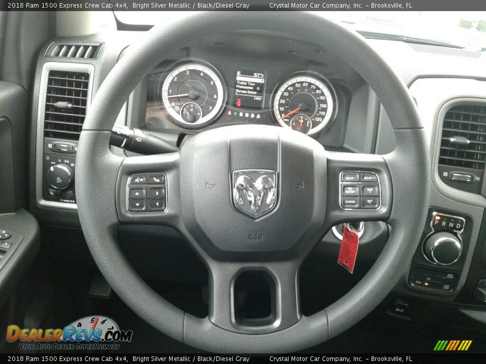 2018 Ram 1500 Express Crew Cab 4x4 Bright Silver Metallic / Black/Diesel Gray Photo #15