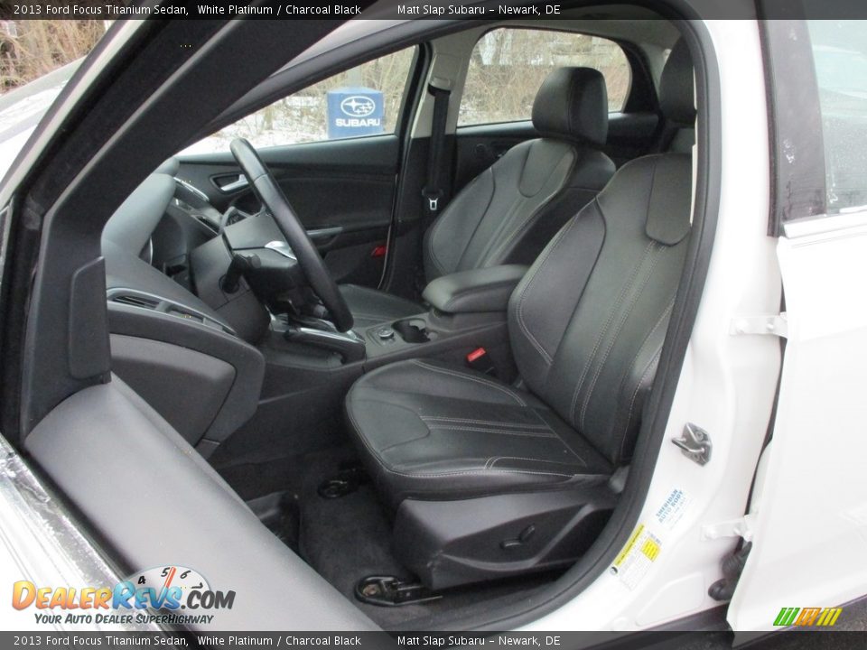 2013 Ford Focus Titanium Sedan White Platinum / Charcoal Black Photo #16