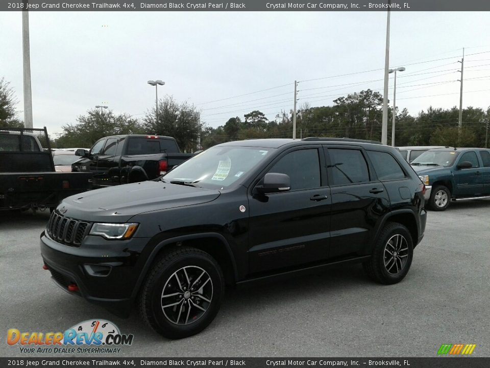 2018 Jeep Grand Cherokee Trailhawk 4x4 Diamond Black Crystal Pearl / Black Photo #1