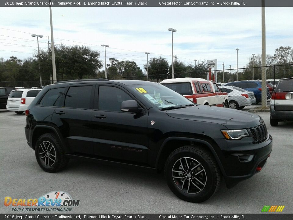 2018 Jeep Grand Cherokee Trailhawk 4x4 Diamond Black Crystal Pearl / Black Photo #10
