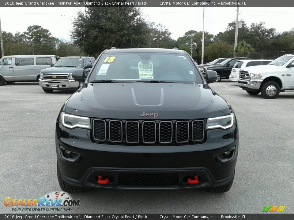 2018 Jeep Grand Cherokee Trailhawk 4x4 Diamond Black Crystal Pearl / Black Photo #12