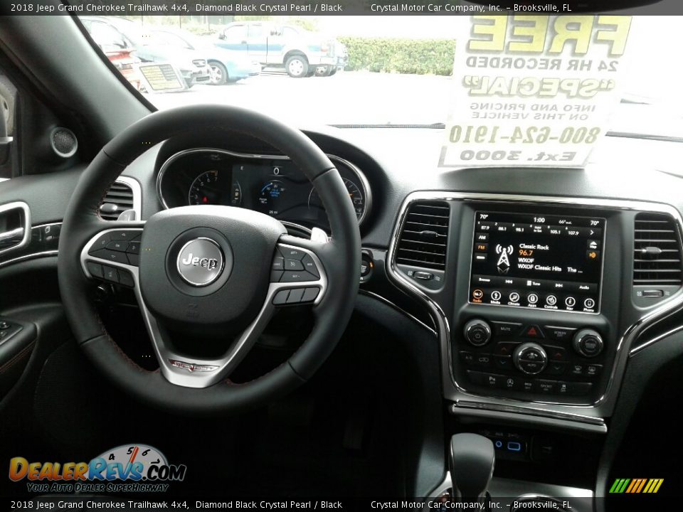 2018 Jeep Grand Cherokee Trailhawk 4x4 Diamond Black Crystal Pearl / Black Photo #15