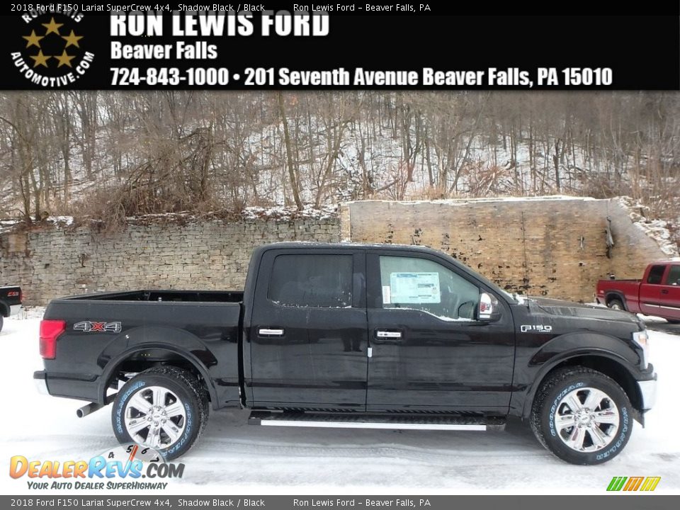 2018 Ford F150 Lariat SuperCrew 4x4 Shadow Black / Black Photo #1
