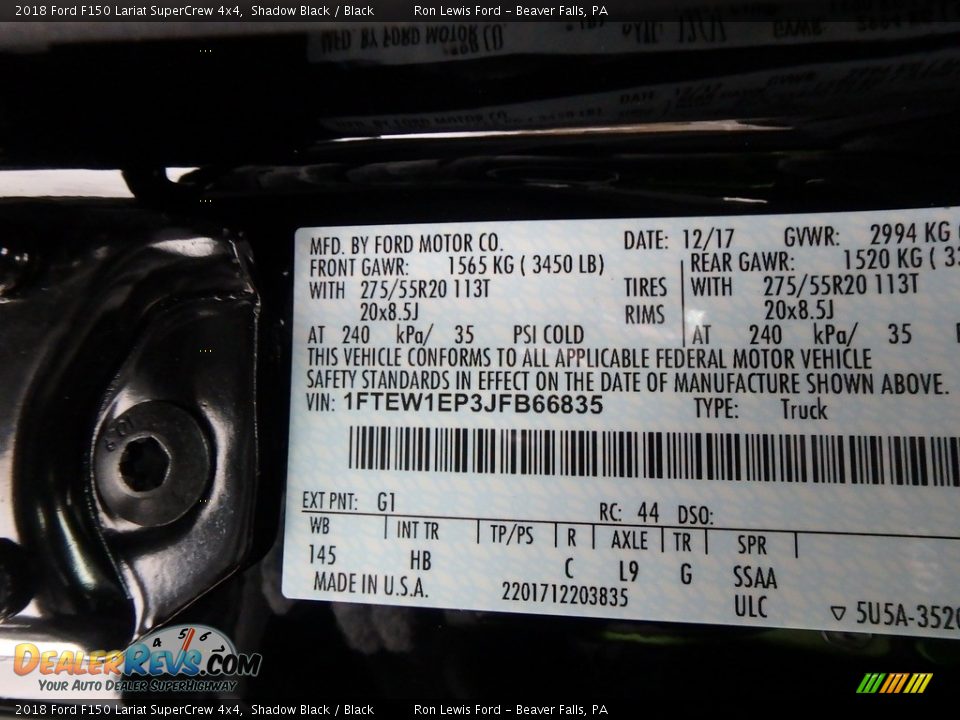 2018 Ford F150 Lariat SuperCrew 4x4 Shadow Black / Black Photo #14