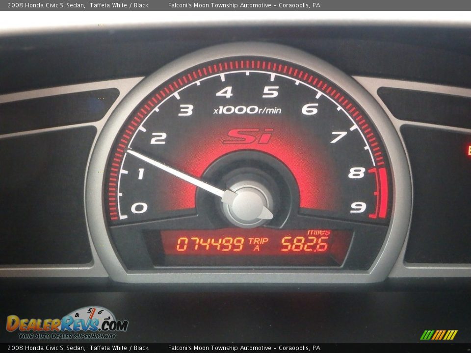 2008 Honda Civic Si Sedan Taffeta White / Black Photo #25