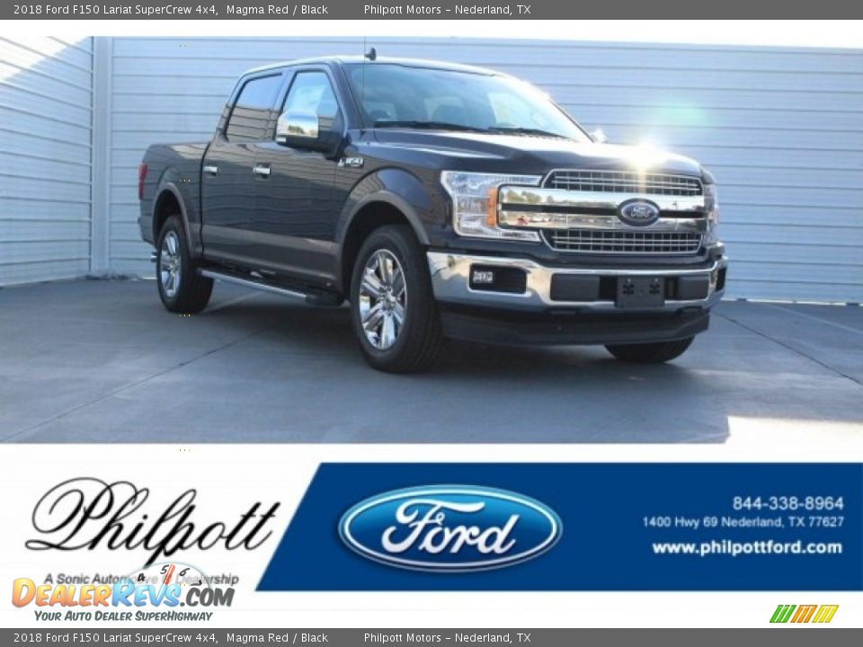 2018 Ford F150 Lariat SuperCrew 4x4 Magma Red / Black Photo #1