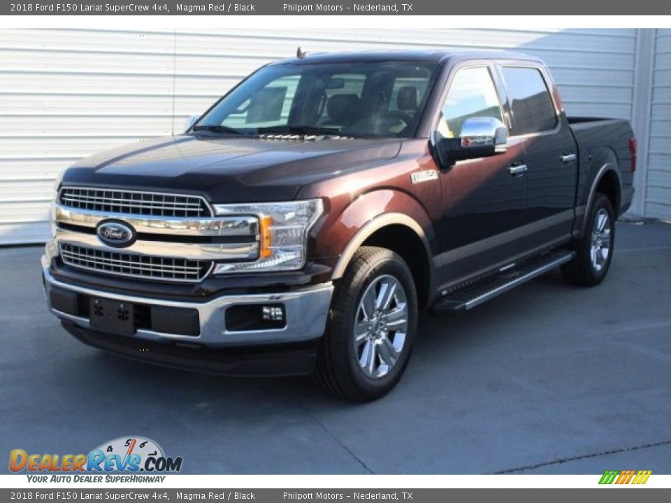 2018 Ford F150 Lariat SuperCrew 4x4 Magma Red / Black Photo #3