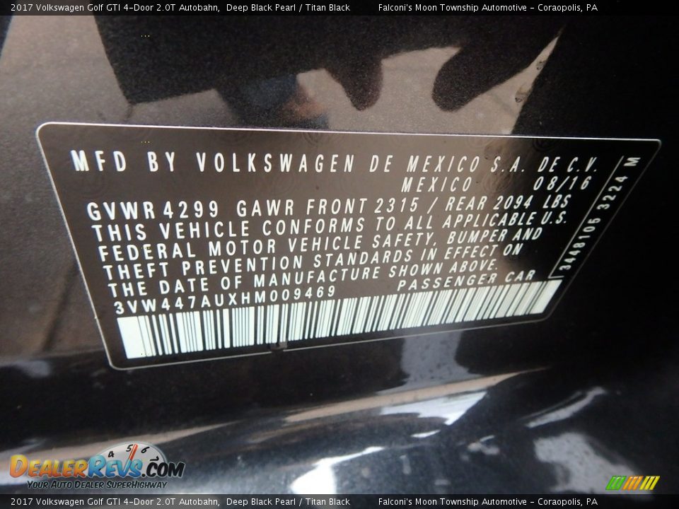 2017 Volkswagen Golf GTI 4-Door 2.0T Autobahn Deep Black Pearl / Titan Black Photo #23