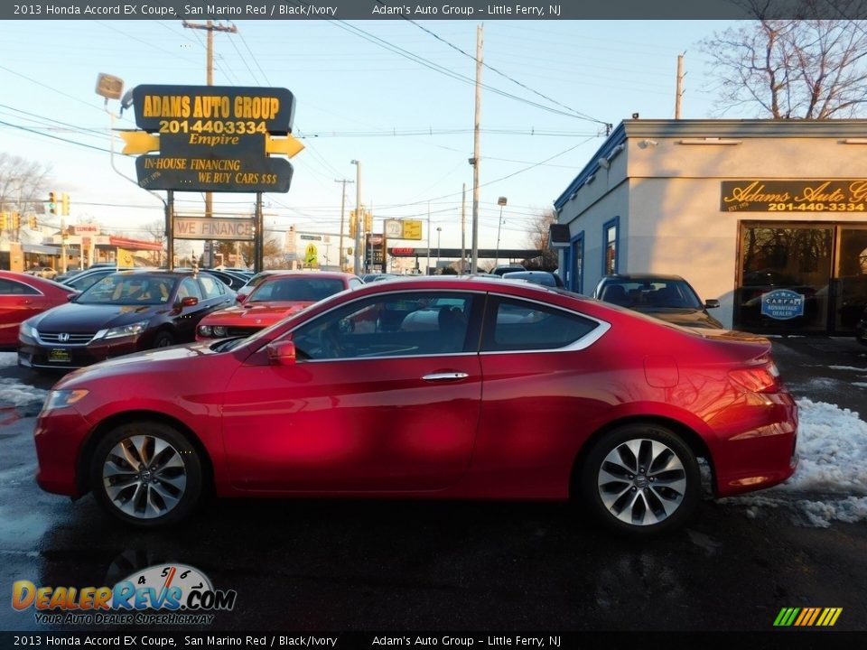 2013 Honda Accord EX Coupe San Marino Red / Black/Ivory Photo #7