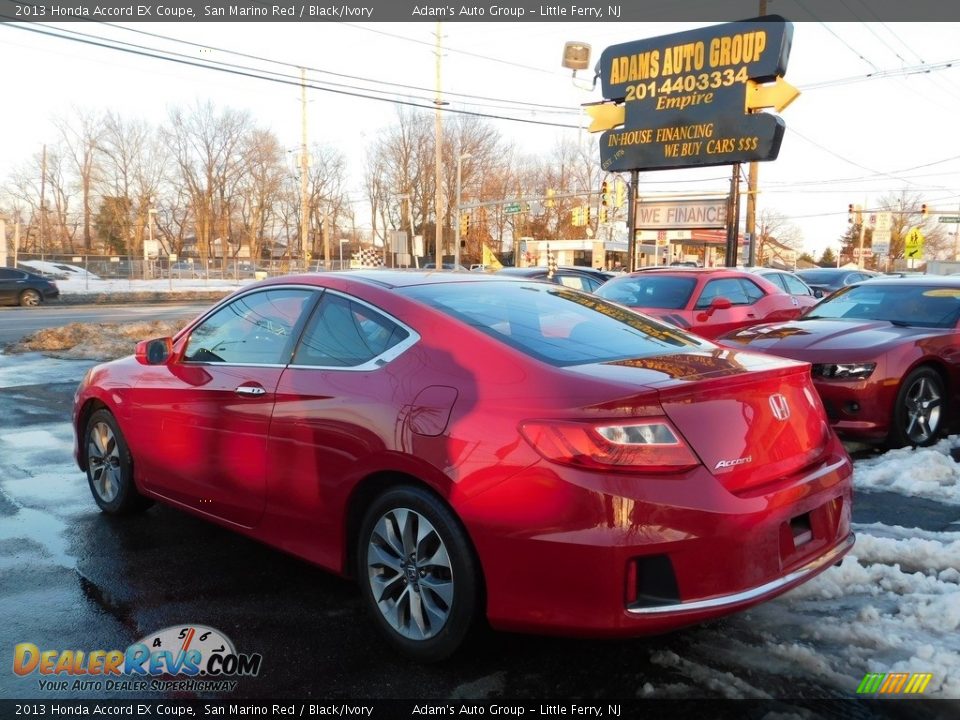 2013 Honda Accord EX Coupe San Marino Red / Black/Ivory Photo #8