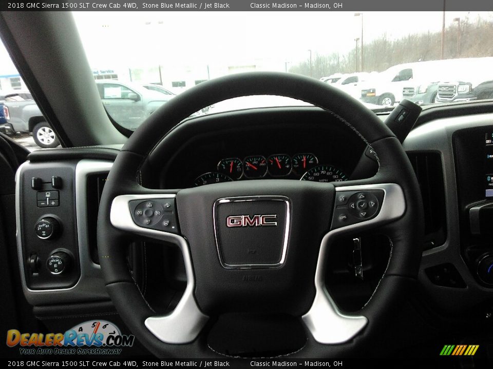 2018 GMC Sierra 1500 SLT Crew Cab 4WD Stone Blue Metallic / Jet Black Photo #6