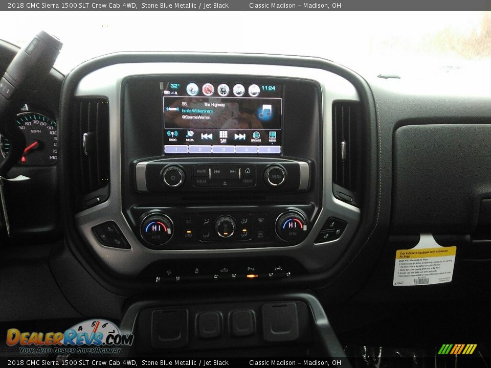 2018 GMC Sierra 1500 SLT Crew Cab 4WD Stone Blue Metallic / Jet Black Photo #7