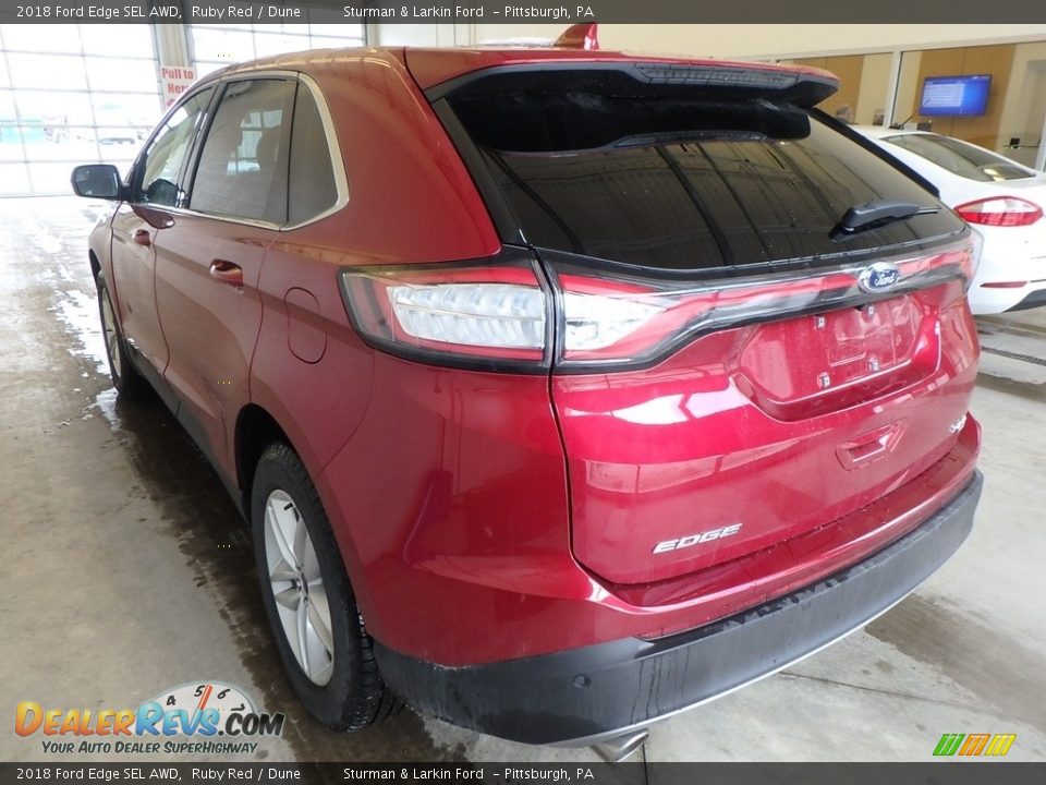 2018 Ford Edge SEL AWD Ruby Red / Dune Photo #3