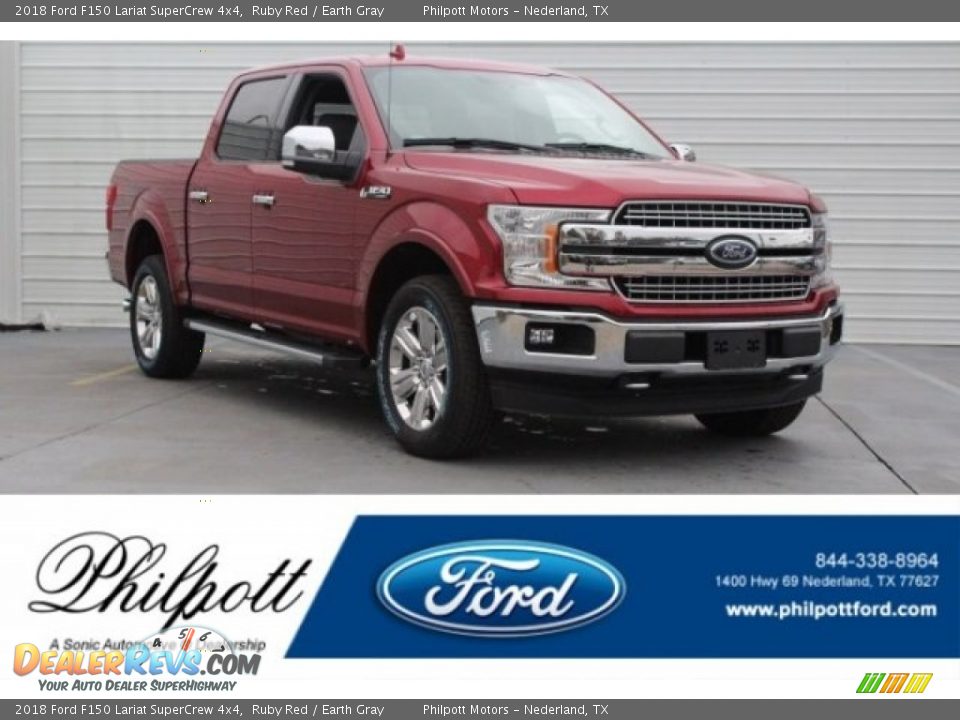 2018 Ford F150 Lariat SuperCrew 4x4 Ruby Red / Earth Gray Photo #1