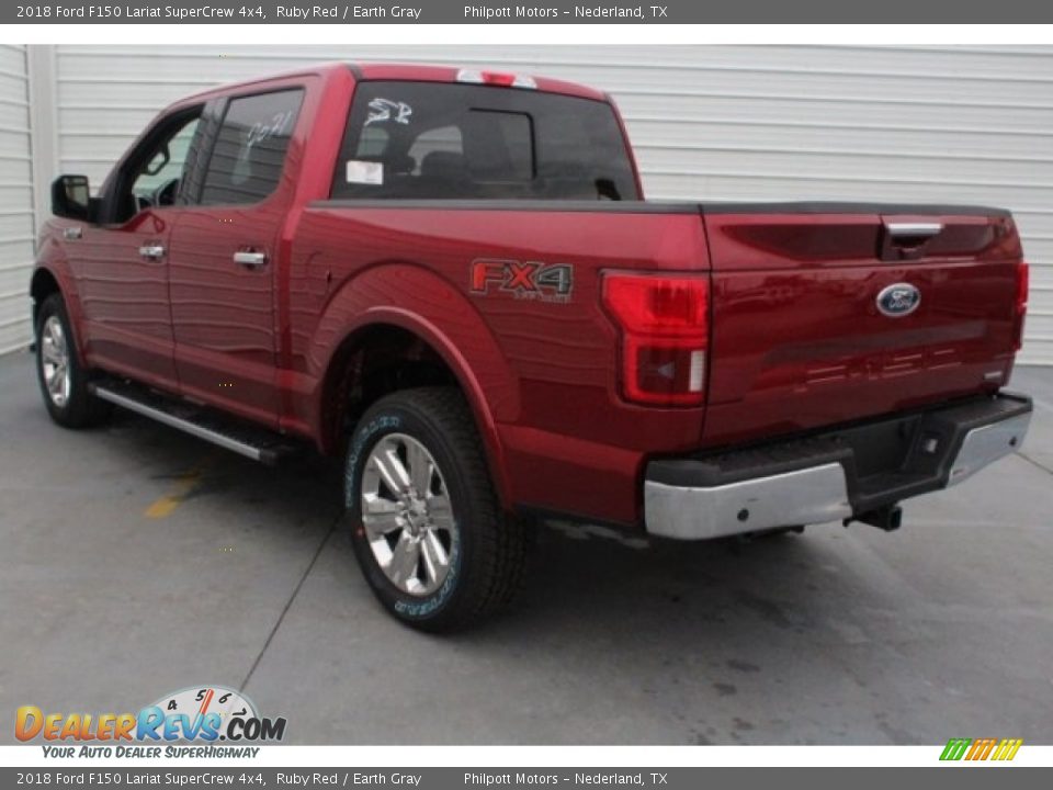 2018 Ford F150 Lariat SuperCrew 4x4 Ruby Red / Earth Gray Photo #8