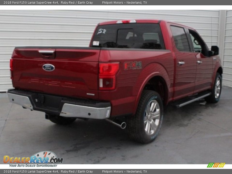 2018 Ford F150 Lariat SuperCrew 4x4 Ruby Red / Earth Gray Photo #10