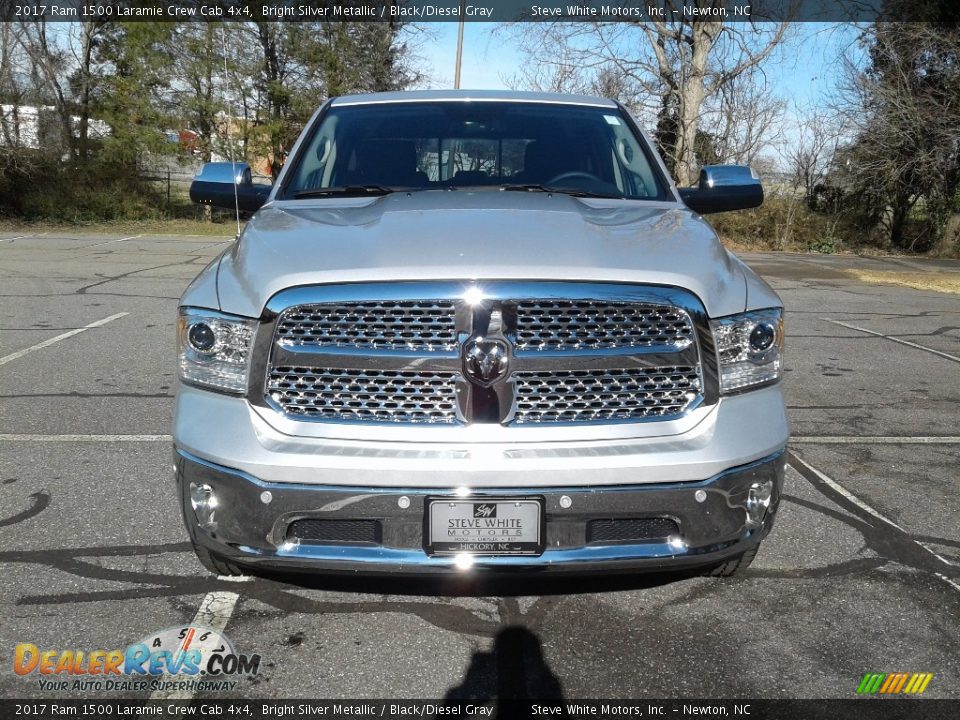 2017 Ram 1500 Laramie Crew Cab 4x4 Bright Silver Metallic / Black/Diesel Gray Photo #3