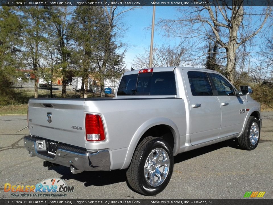 2017 Ram 1500 Laramie Crew Cab 4x4 Bright Silver Metallic / Black/Diesel Gray Photo #6