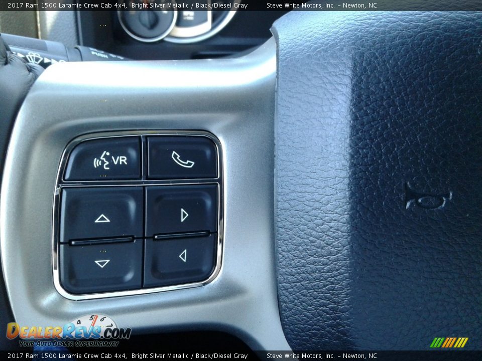 2017 Ram 1500 Laramie Crew Cab 4x4 Bright Silver Metallic / Black/Diesel Gray Photo #16