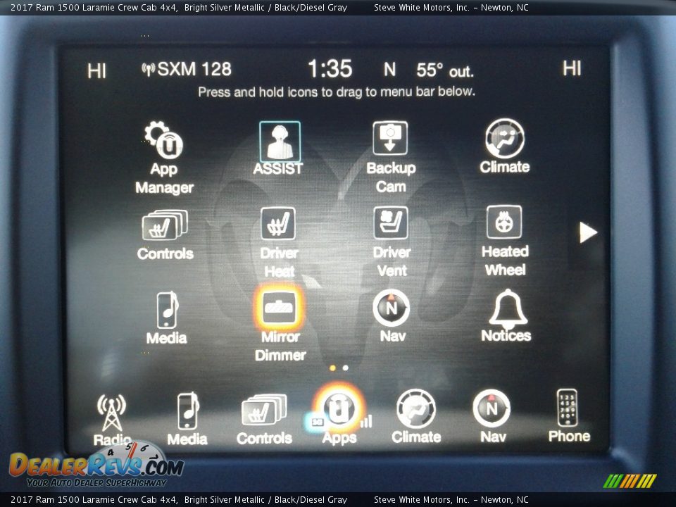 2017 Ram 1500 Laramie Crew Cab 4x4 Bright Silver Metallic / Black/Diesel Gray Photo #25