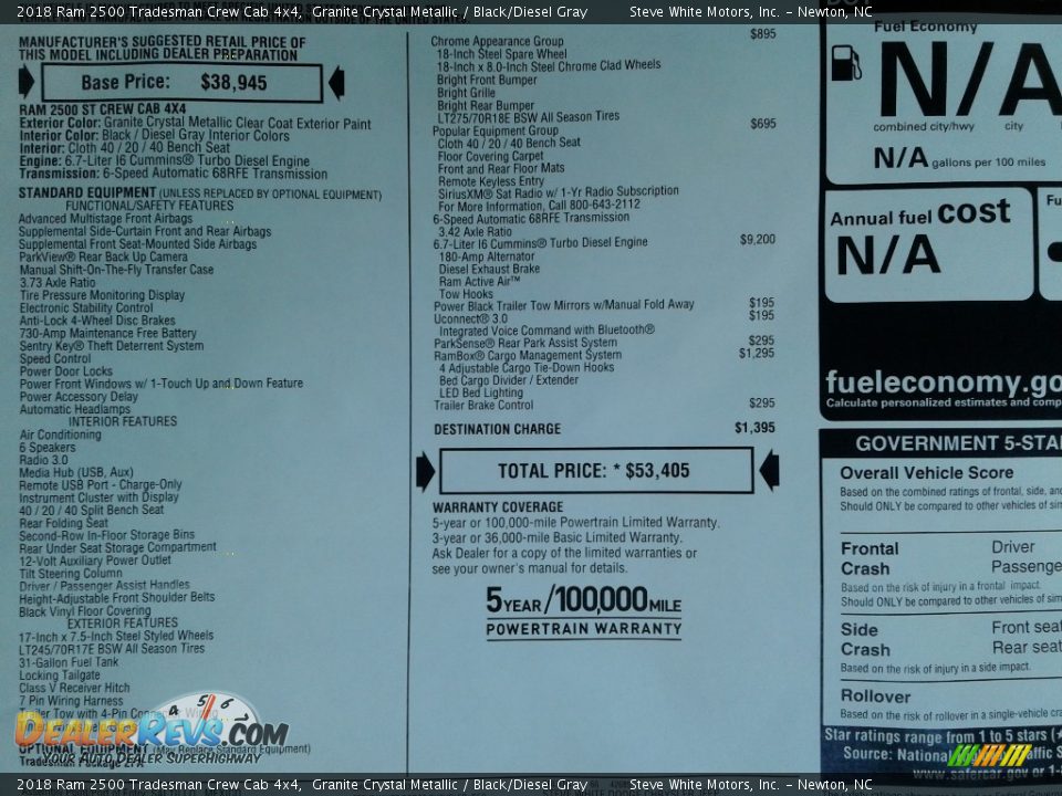 2018 Ram 2500 Tradesman Crew Cab 4x4 Granite Crystal Metallic / Black/Diesel Gray Photo #29