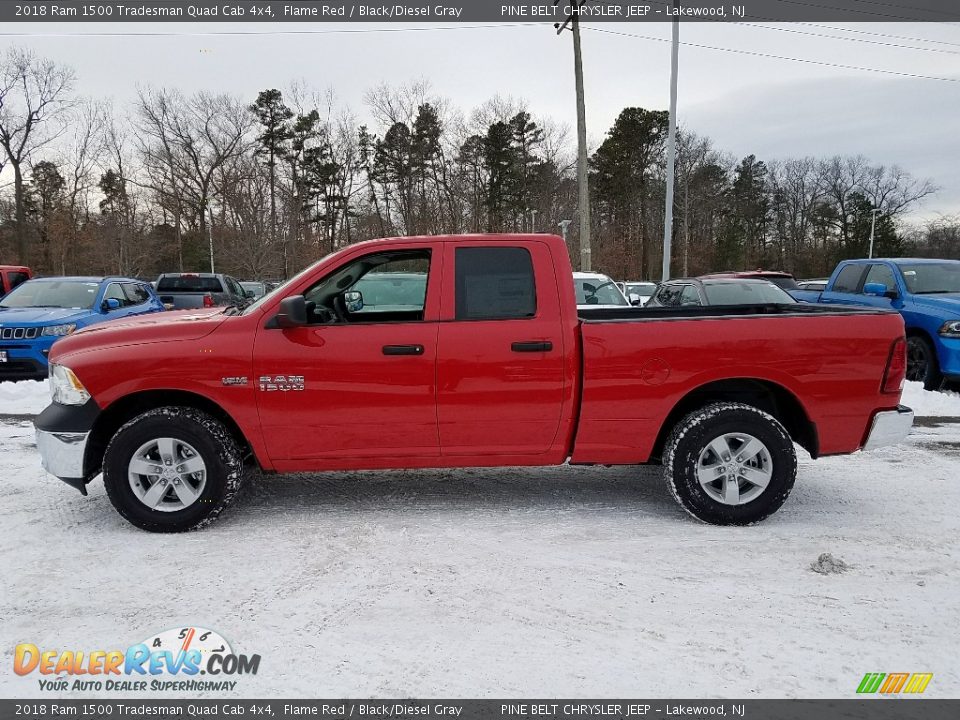 2018 Ram 1500 Tradesman Quad Cab 4x4 Flame Red / Black/Diesel Gray Photo #3