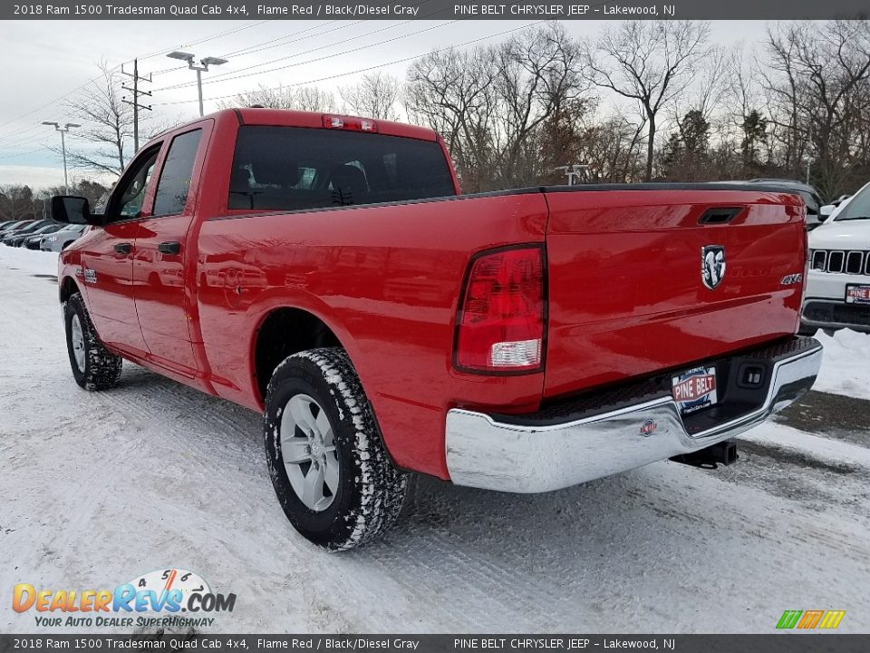 2018 Ram 1500 Tradesman Quad Cab 4x4 Flame Red / Black/Diesel Gray Photo #4
