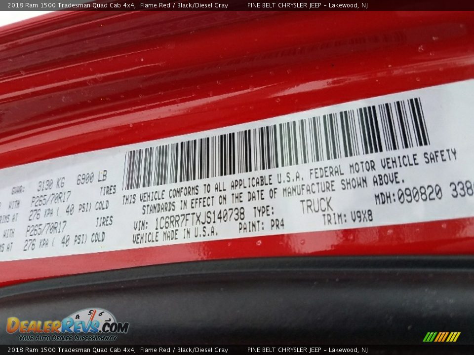 2018 Ram 1500 Tradesman Quad Cab 4x4 Flame Red / Black/Diesel Gray Photo #9