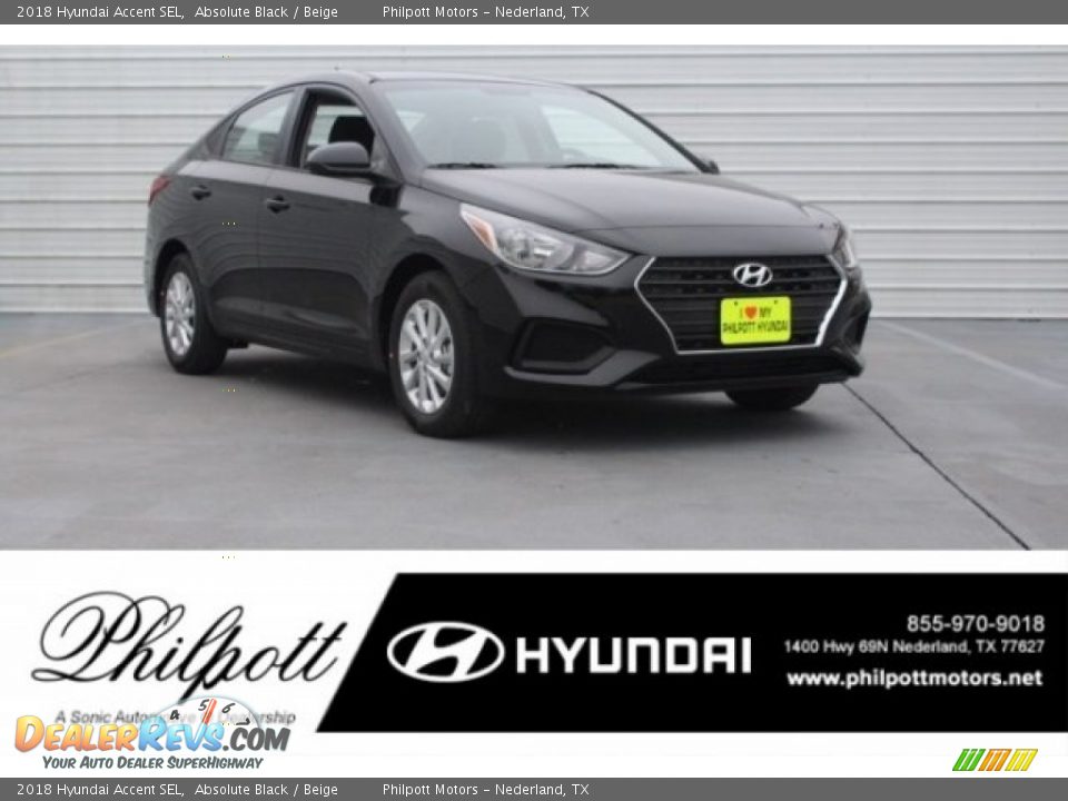 2018 Hyundai Accent SEL Absolute Black / Beige Photo #1