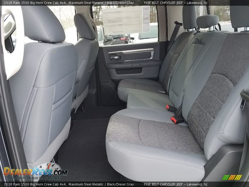 Rear Seat of 2018 Ram 1500 Big Horn Crew Cab 4x4 Photo #6