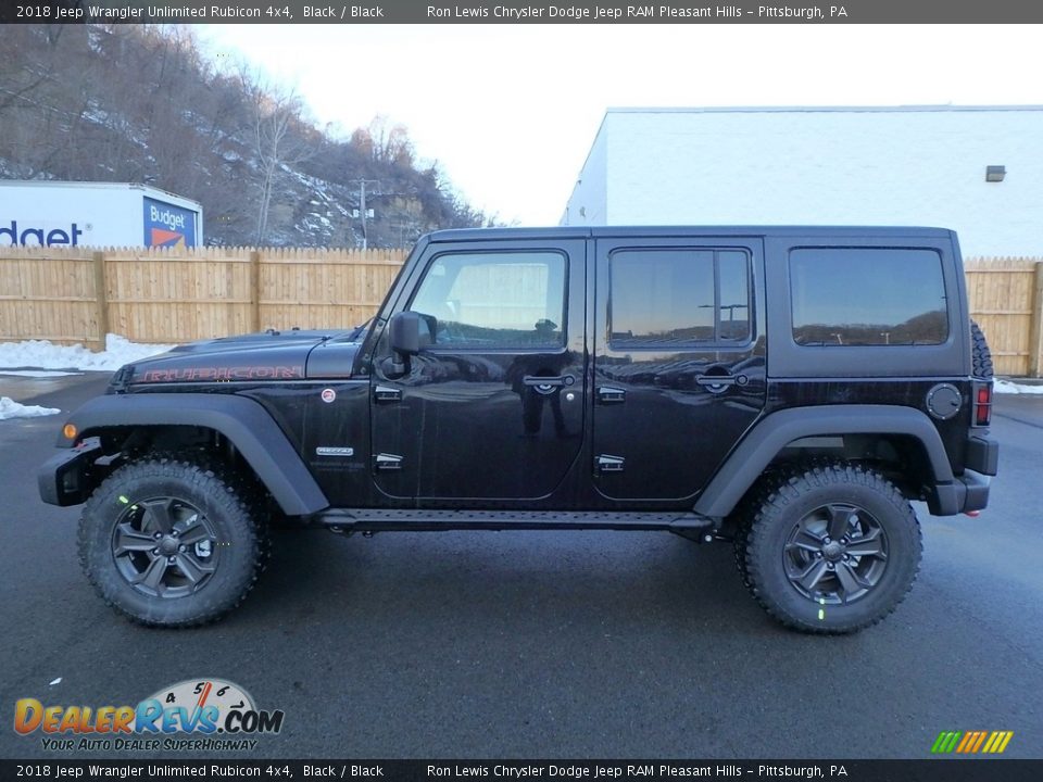 2018 Jeep Wrangler Unlimited Rubicon 4x4 Black / Black Photo #2