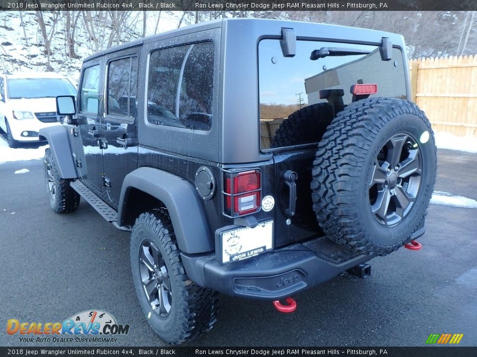 2018 Jeep Wrangler Unlimited Rubicon 4x4 Black / Black Photo #3