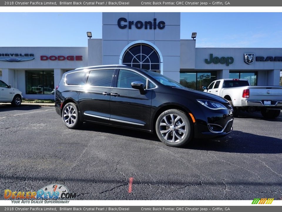 2018 Chrysler Pacifica Limited Brilliant Black Crystal Pearl / Black/Diesel Photo #1