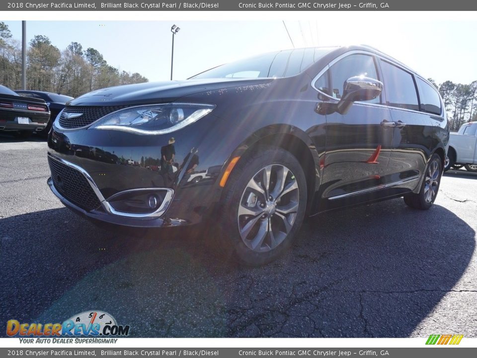 2018 Chrysler Pacifica Limited Brilliant Black Crystal Pearl / Black/Diesel Photo #3