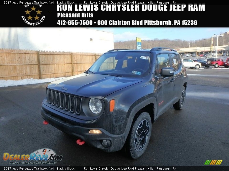 2017 Jeep Renegade Trailhawk 4x4 Black / Black Photo #1