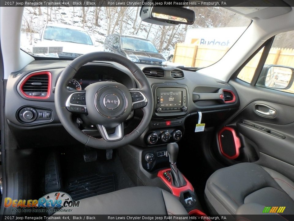 2017 Jeep Renegade Trailhawk 4x4 Black / Black Photo #12