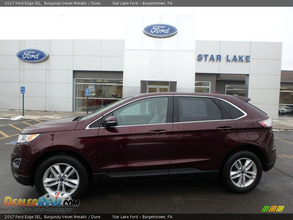 2017 Ford Edge SEL Burgundy Velvet Metallic / Dune Photo #1