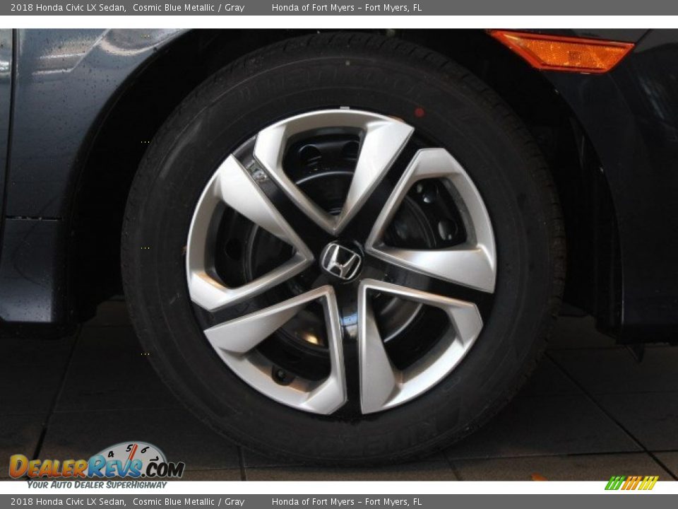 2018 Honda Civic LX Sedan Cosmic Blue Metallic / Gray Photo #2