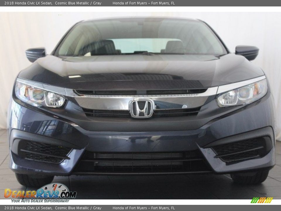 2018 Honda Civic LX Sedan Cosmic Blue Metallic / Gray Photo #4