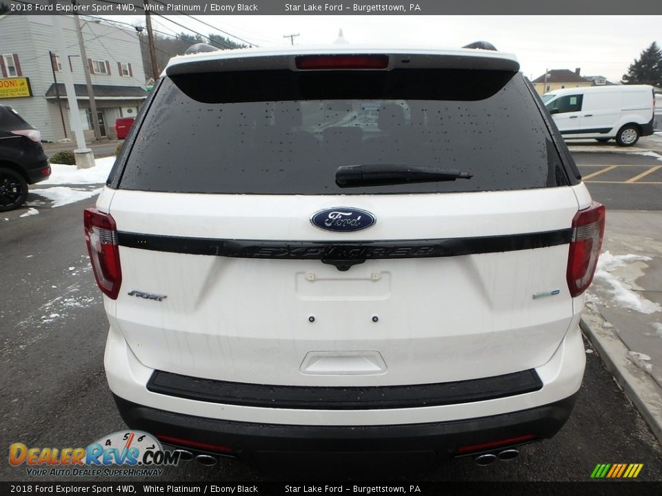 2018 Ford Explorer Sport 4WD White Platinum / Ebony Black Photo #6