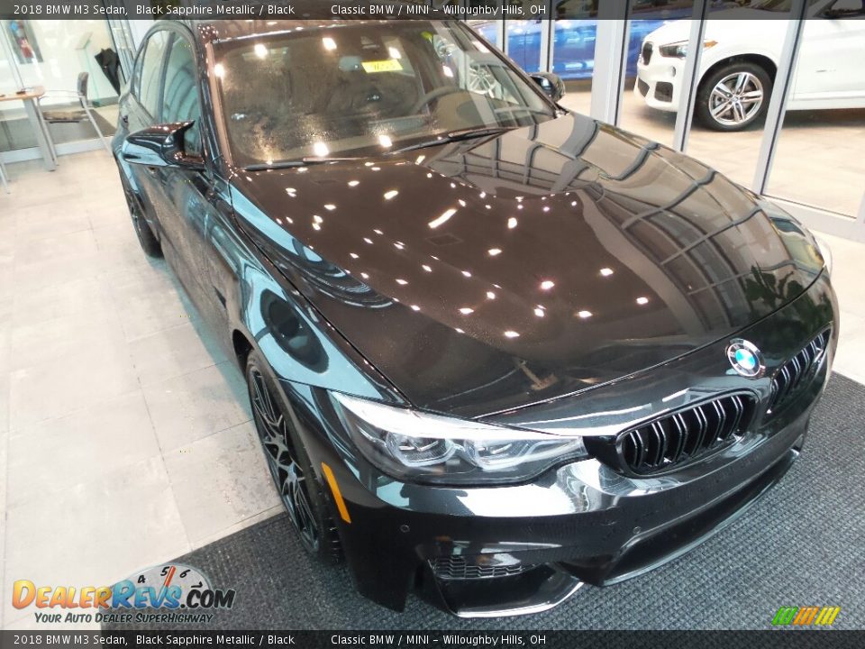 2018 BMW M3 Sedan Black Sapphire Metallic / Black Photo #1