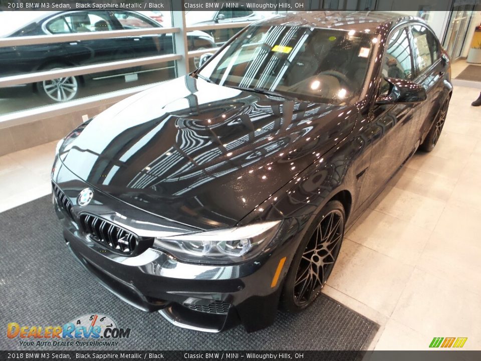 2018 BMW M3 Sedan Black Sapphire Metallic / Black Photo #3