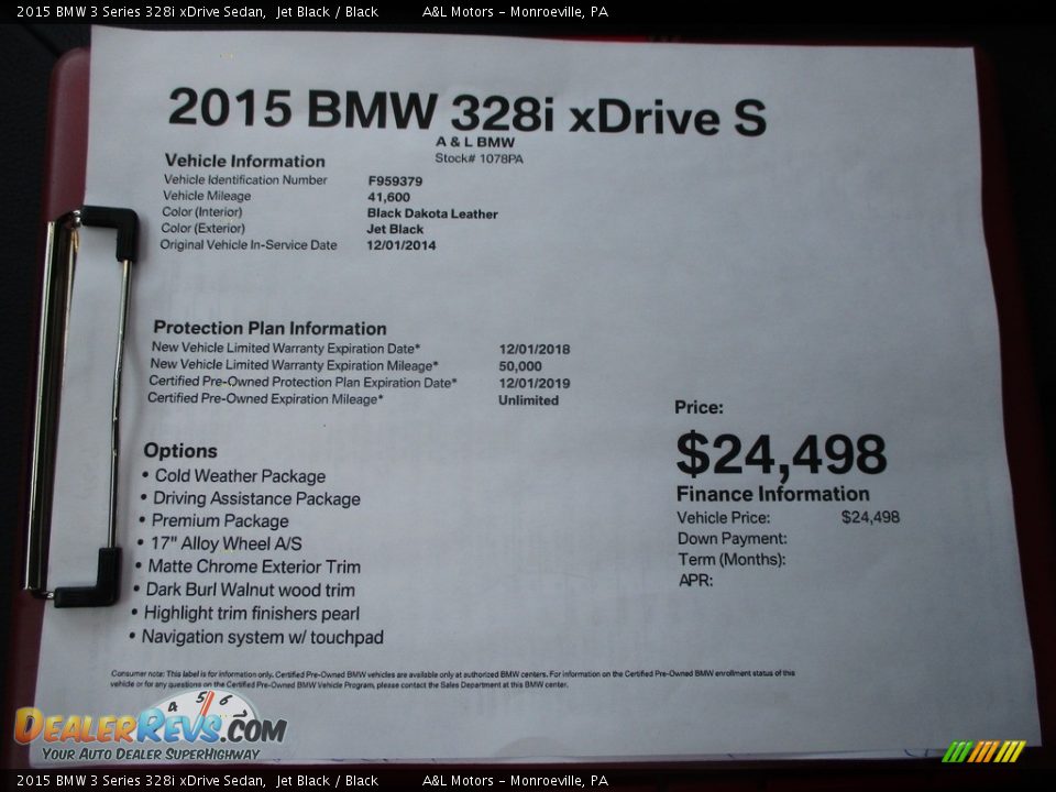 2015 BMW 3 Series 328i xDrive Sedan Jet Black / Black Photo #12